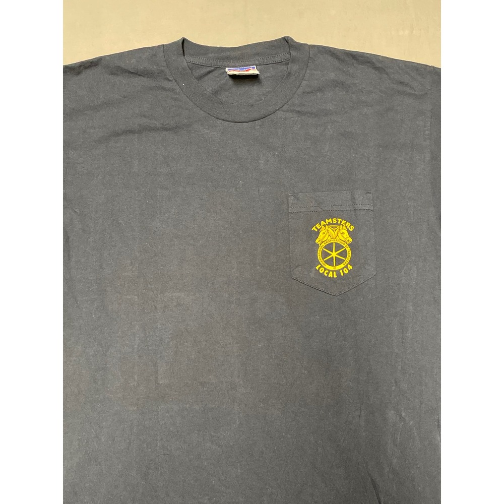 Teamsters Local 104 Arizona Retiree Pocket Tee Mens Large Navy Union Made - Picture 2 of 11